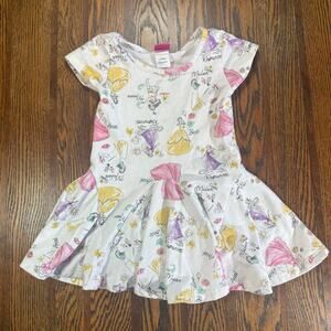 Disney Princess Girls Short Sleeve Skater Twirl Dress Ariel Belle Mulan Size 3T